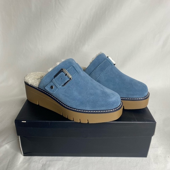 Naturalizer Women's Wayde Storm Blue Suede mules 5.5 M New - Picture 2 of 9